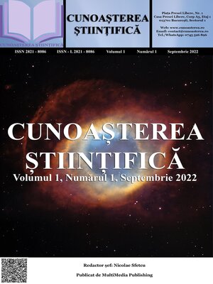 cover image of Cunoașterea Științifică, Volumul 1, Numărul 1, Septembrie 2022